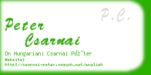 peter csarnai business card